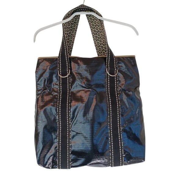 Fossil Key Per Bag Large Black Waxed Canvas Shoulder Tote - Picture 15 of 16